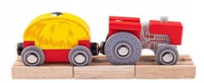 Trattore in legno e carro fieno - Compatibile con set ferroviari in legno