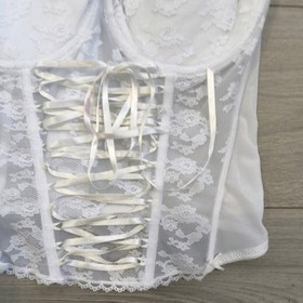 BNWT Vintage Ann Summers White Lace Entice Multi Way Corset Top Size 36C