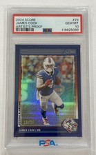 2024 Score James Cook Artist Proof /35 PSA 10