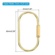 Brass Key Ring  6pcs Gold Screw Lock Clip Keychain Holder for Home Keys New 