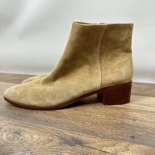 J. Crew Walker Suede Tan Booties Side Zip Ankle Boots AA520 Women's Shoe Siz 8.5 - Picture 3 of 15