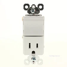 Pass & Seymour TM818-W White Decorator Light Switch 5-15R 15A Receptacle Outlet