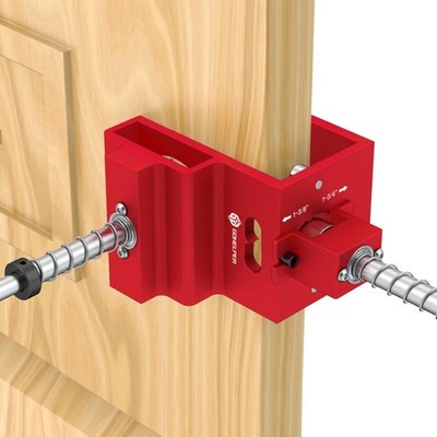 Door Lock Installation Kit for 1-3/8'' and 1-3/4'' Wooden Doors with Guide