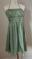 NWT Bill Levkoff 8 Sage Green Strapless Taffeta Bridesmaid Dress Sample Party