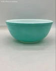 Vintage Pyrex Turquoise #404 Mixing Bowl 4 Quart Largest Size Nesting Bowl