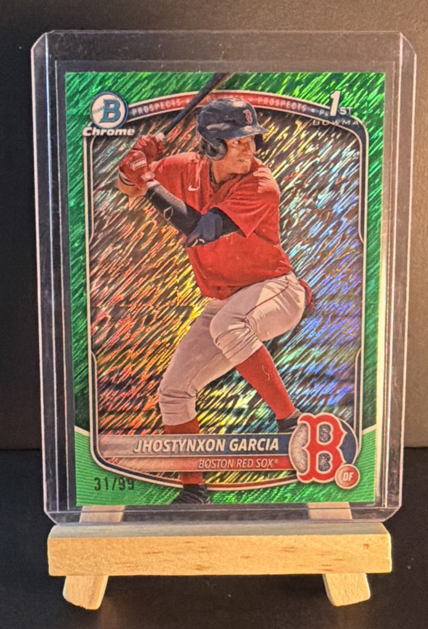 2025 Bowman #BCP-43 Jhostynxon Garcia Chrome Prospects Green Shimmer #/99
