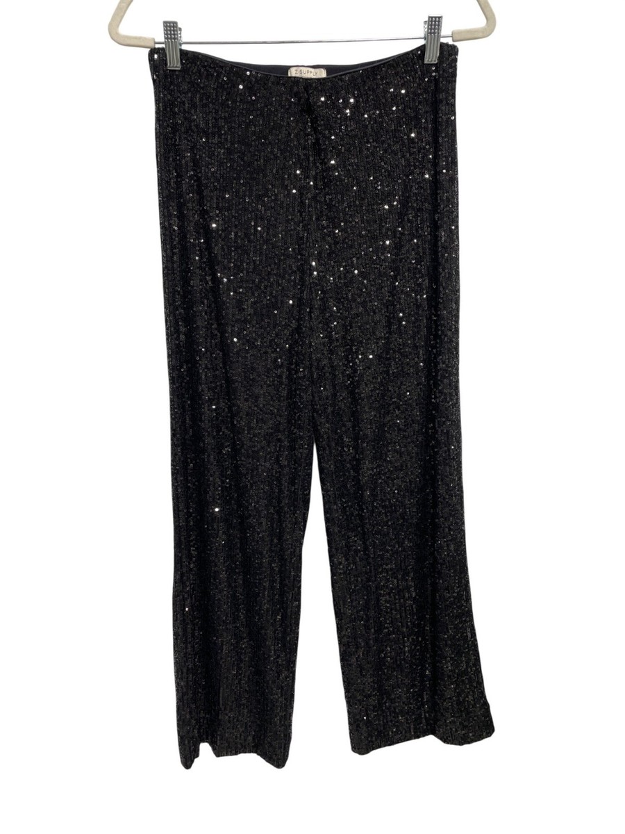 Z Supply Skylar Pant Size Medium Wide Leg Sequin Embellished