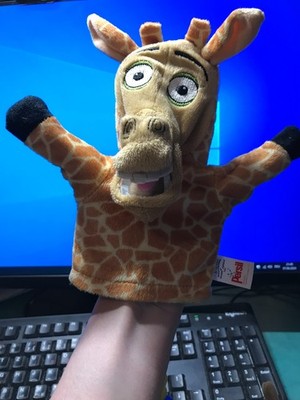 PERSIL MADAGASCAR 2 MELMAN GIRAFFE HANDPUPPE WEICHES PLÜSCHTIER SELTEN 2008