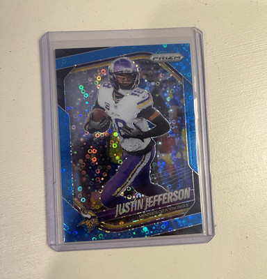 Panini 2025 Prizm Justin Jefferson Blue Parallel Vikings #81 /125