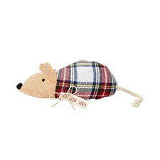 Mud Pie Pet Christmas 4" x 7" Felt Mouse Dog Toy with Internal Squeaker 40220057