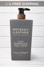 WHISKEY & LEATHER "VANILLA SANDALWOOD" 2-IN-1 Shampoo & Body Wash - 32 Oz. 0.81 per gallon