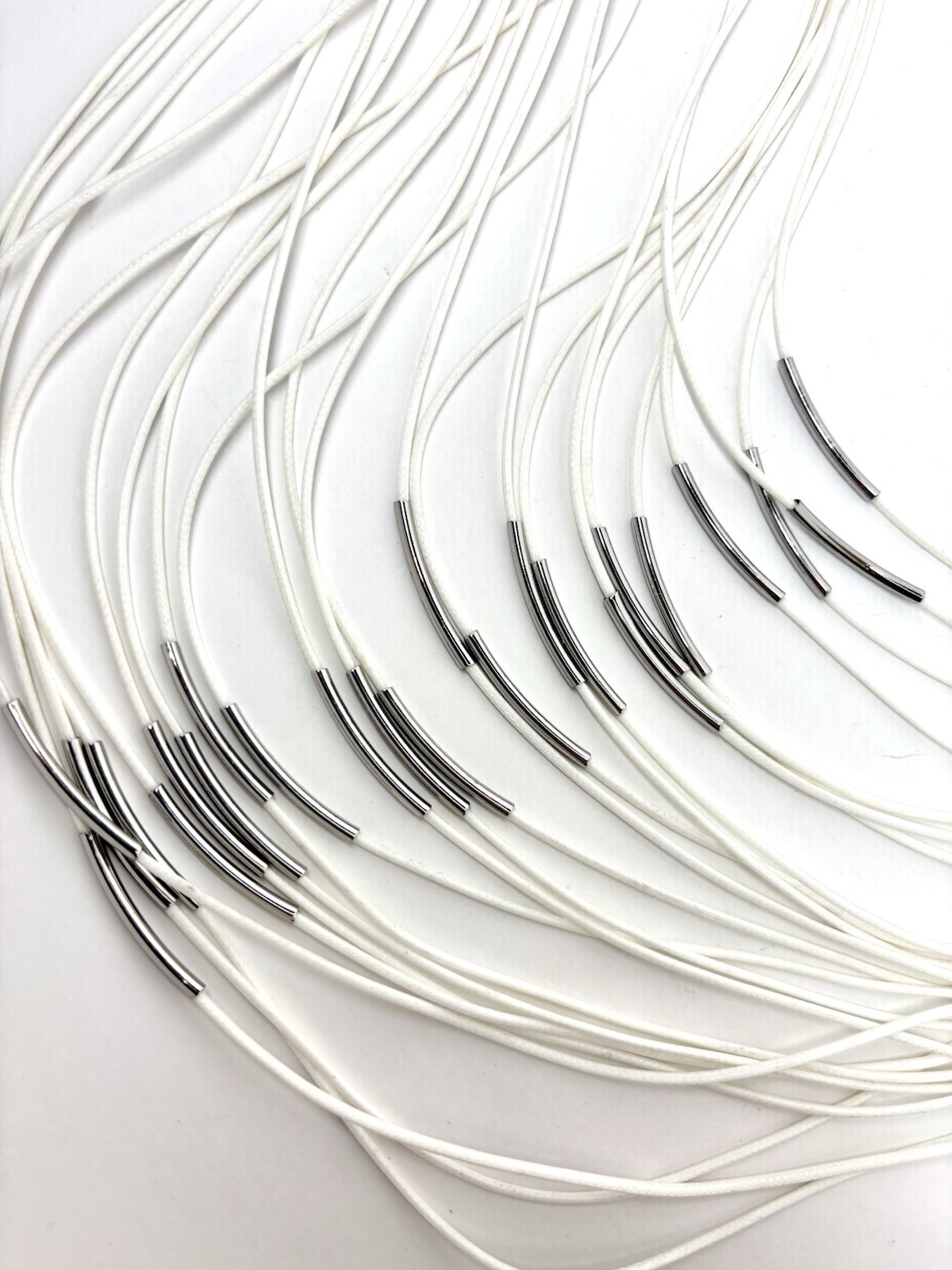 Statement Multi Threaded White Silver Tone Multi-… - image 7