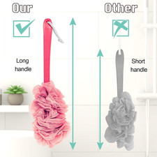Back Scrubber for Shower, Loofah on a Stick as Shower Brush Exfoliating Body...