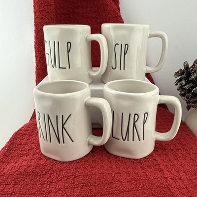 Rae Dunn Artisan Collection Expresso Demi Cups - Gulp, Drink, Slurp, Sip