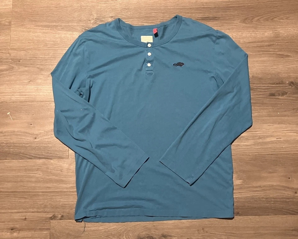 Marc Jacobs Stinky Rat Long Sleeve Henley Shirt Men’s Size Large Blue - Image 2 of 4