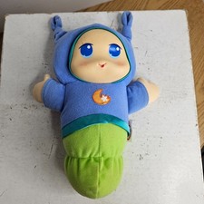 Hasbro Playskool Glo Worm Lullaby 2009 Glow Worm 10" Blue Green plush Light Up