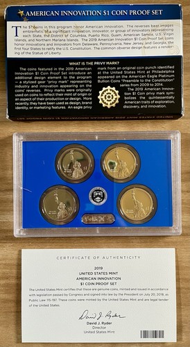 2018-S & 2019-S Innovation Dollar Proof Sets in OGP! 🪙 Lens Damage. See Photos! - 第 5/5 張圖片