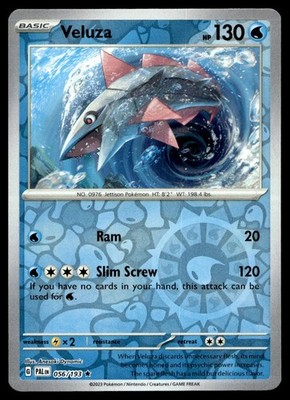Veluza 56/193 Pokemon Card Paldea Evolved Rare 130 HP Rev Holo Lightly Played FG