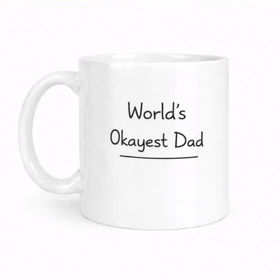 Okayest Dad Becher Brew Crew Geschenke weiß Keramik 11 Oz spülmaschinenfest