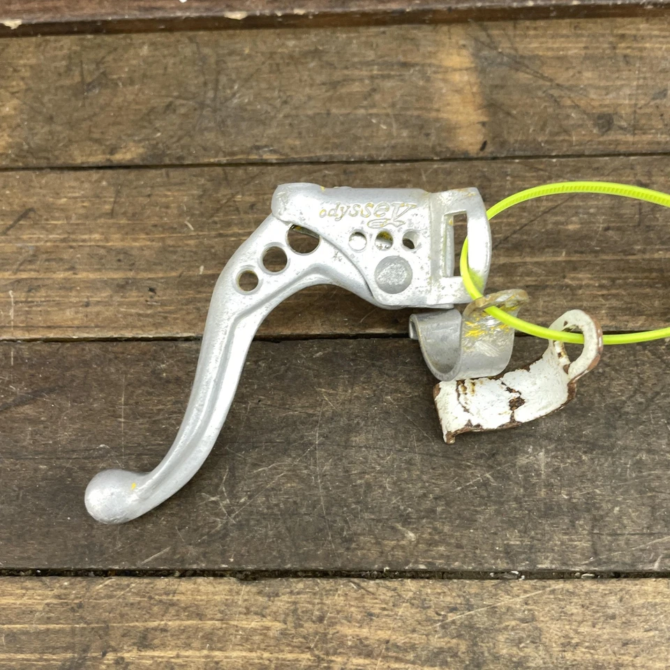 Par de palancas de freno vintage Odyssey BMX plateadas de aleación perforadas de la vieja escuela años 80 Foto 4 de 4
