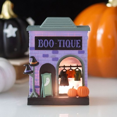 Spooky Street Boo-tique Ghost Pumpkins LED Light Up Resin Deko Ornament