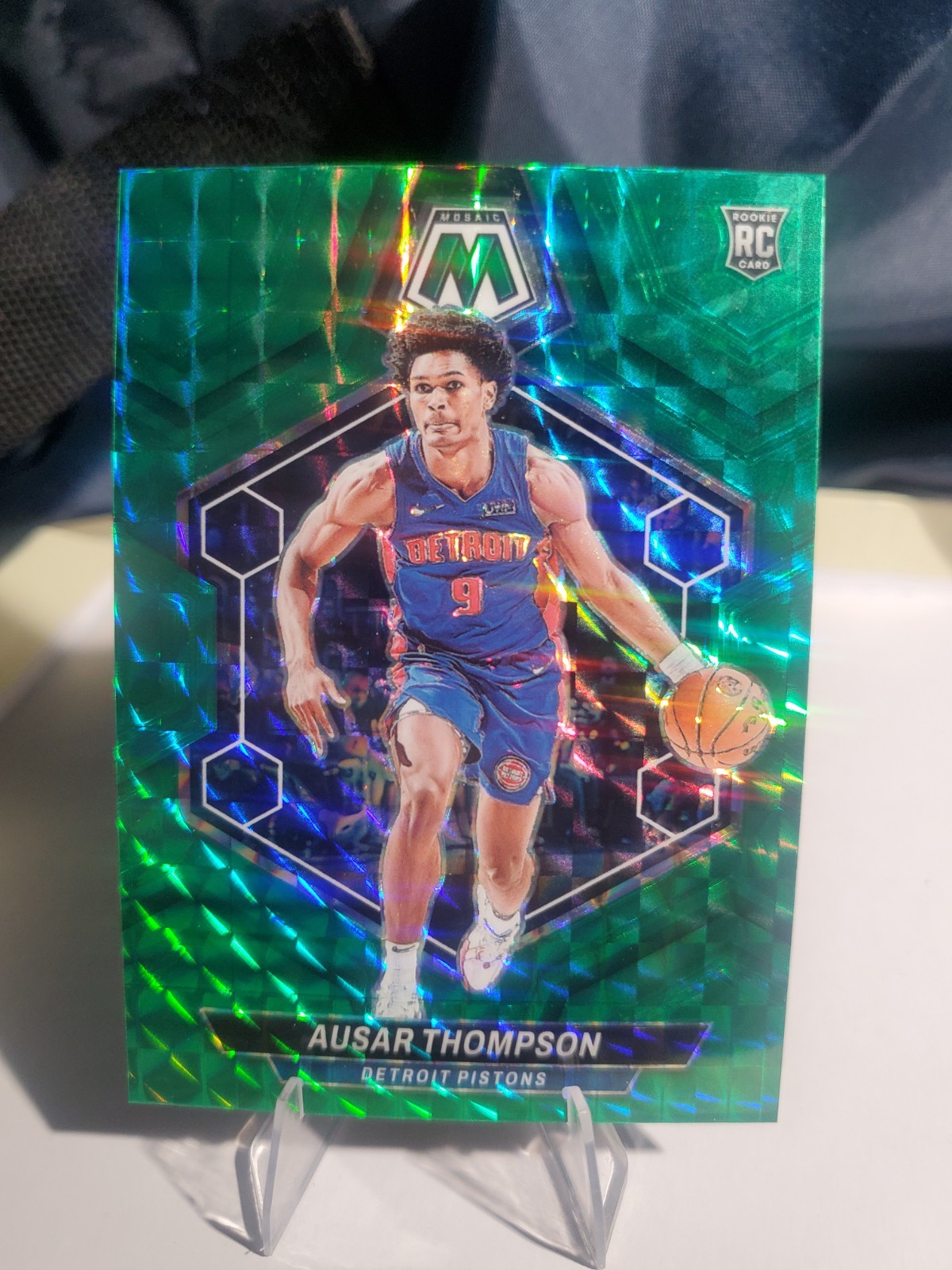 2023-24 Panini Mosaic - Rookies Ausar Thompson #226 Green Mosaic Prizm (RC)