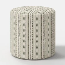 Tambor Ottoman Ikat Stripe Moss - Threshold
