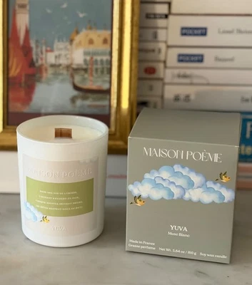 Bougie Parfumée Artisanale Musc blanc– Cire de Soja – France 160g - Photo 1/4