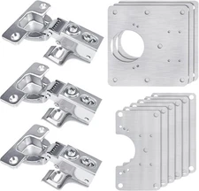 3 Pcs Cabinet Door Hinges, Cabinet Hinge Repair Plate Kit Fix Loose Sagging Cabi