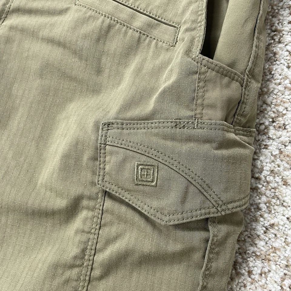 Shorts cargo tático masculino 5.11 costura interna 34 - 10” marrom bronzeado ripstop - Imagem 2 de 4