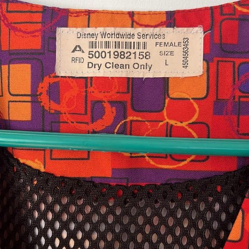 90s Disney Worldwide Service Cruise Cast Colorful Mickey Pattern Vest. Female L - Picture 2 of 6