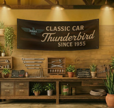 Ford Thunderbird Classic Car Since 1955 Flag Banner 71x24 Wall Decor Ford Thunderbird Classic Car Since 1955 Flag Banner 71x24 Wall Decor