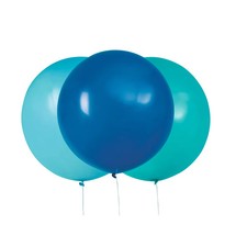 24" Blue  Teal Latex Balloons   3 Pc.
