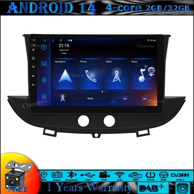 9''Android 14 Autoradio GPS SATNav Carplay DAB For Vauxhall Crossland Grandland X