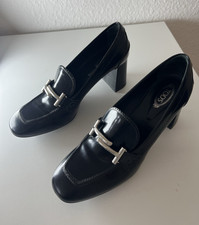 Tods Damen Pumps Leder schwarz Blockabsatz Sc...
