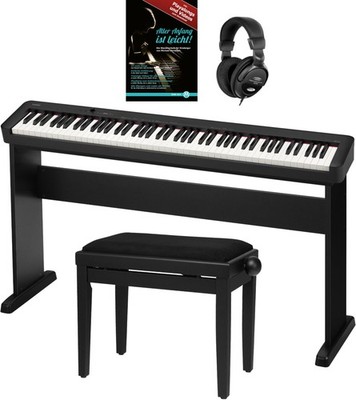 Casio CDP-S110 BK Compact E-Piano schwarz Set Bundle Stage Piano Bank Schule