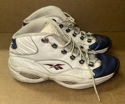 Reebok Question Mid Blue Toe OG 2002 Allen Iverson Men's Size 12