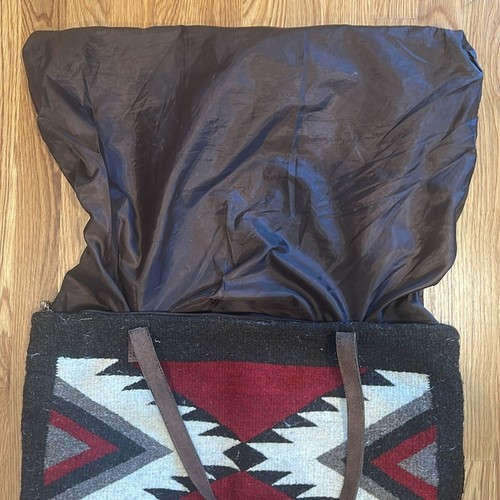 Vintage Navajo Decke Tasche Oversize Schultertasche braun rot Knochen 21”B 18”H - Bild 10 von 11