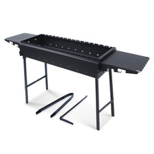 Klappbarer Grill 90 cm mit Tische Mangal Holzkohlegrill für 16 Spieße Stahl …
