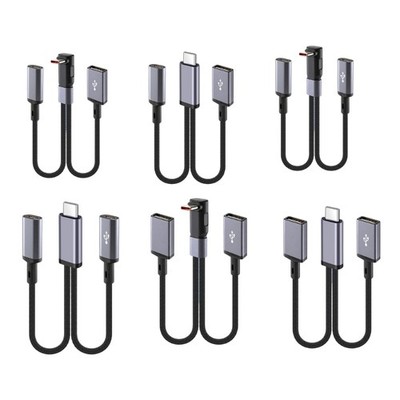 Short USB C to Double Port Charging Cable Line 66W Power Delivery Fast Charge