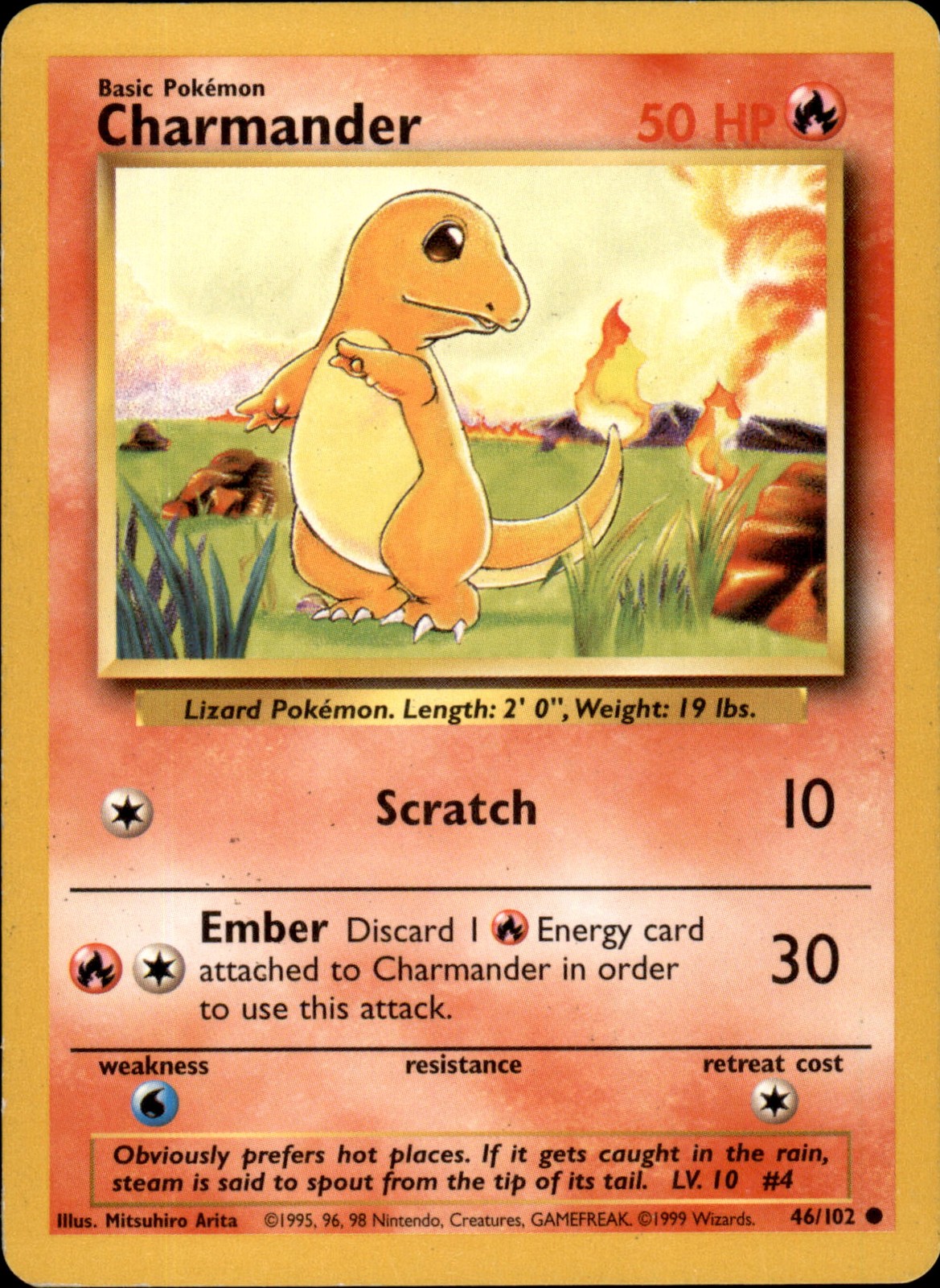 Charmander 046/102 Normal - Pokemon Base Set MP