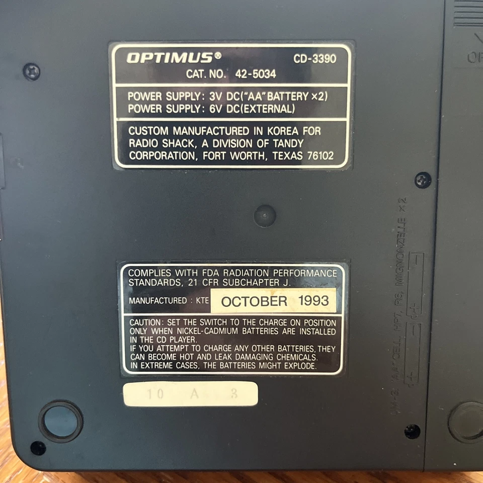 Optimus CD-3390 1 бит ЦАП ** только запчасти ** - Изображение 3 из 3