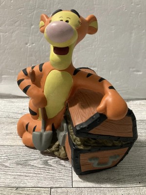 Disney Tigger Treasure Chest Coin Bank Orange Figural Money Box Kids Room Decor