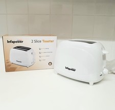 White 2-Slice Electric Toaster Perfect For Small Kitchen