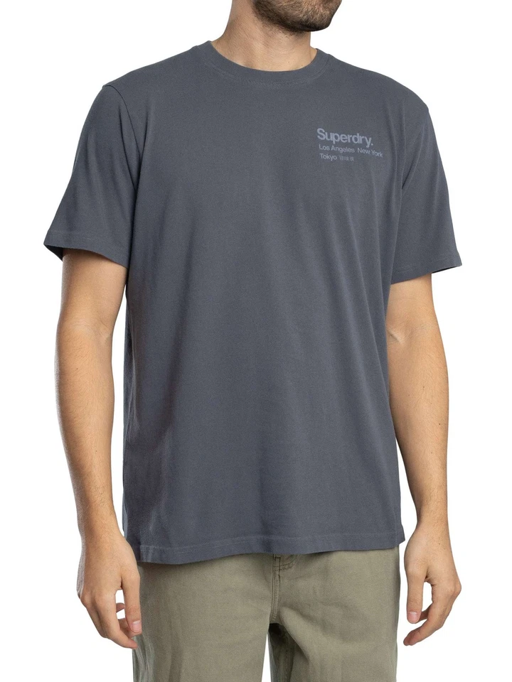 Superdry de los hombres Camiseta con el logotipo de la ciudad, Gris - Imagen 2 de 4