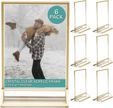 Pbf 5X7 Acrylic Picture Frame Display Stand | 5 X 7 Vertical Clear Acrylic Sign 