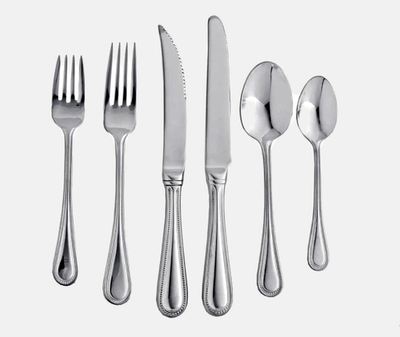 #ad St. James Euro Bead 18 10 Stainless Steel 77pc Flatware Set Service for 12 $74.96