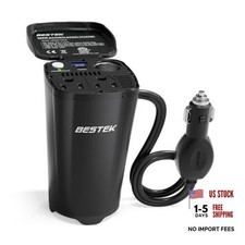 200W Power Inverter, 12V DC to 110V AC Car Plug Adapter Outlet Converter Black