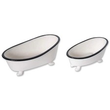 Ceramic Enamel Bathtub Planter Soap Holder