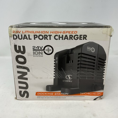 #ad Sun Joe 24V Volt Dual Port Rapid Battery Charger Docking Station $49.99